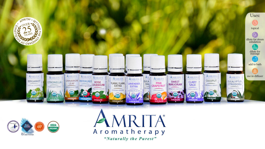 collection of organic essential oils